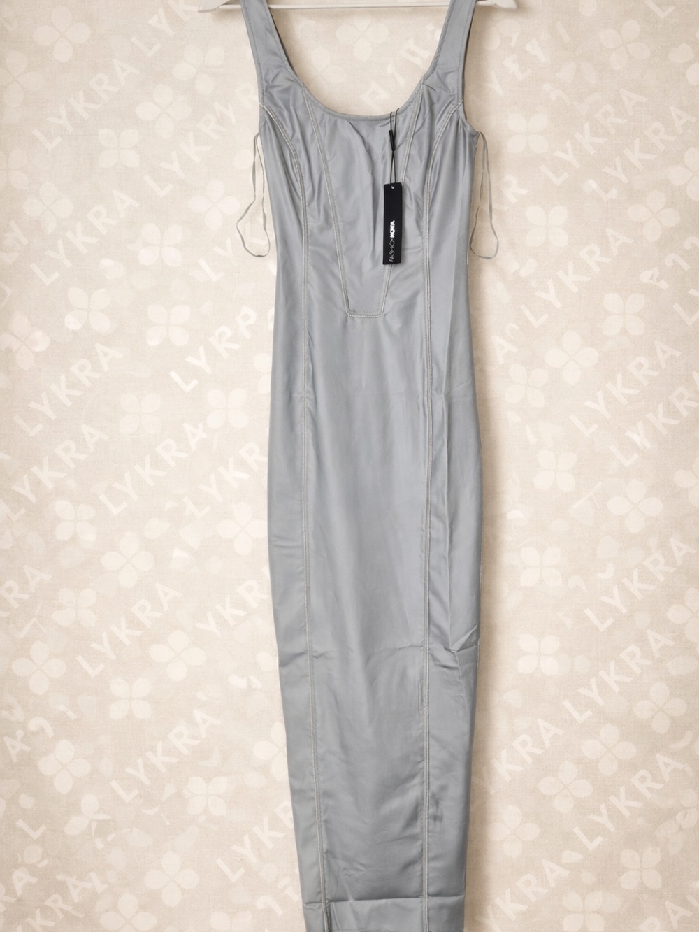 Fashion Nova Dana Sleeveless Reflective Maxi Dress Grey XS | Bodycon Night Out